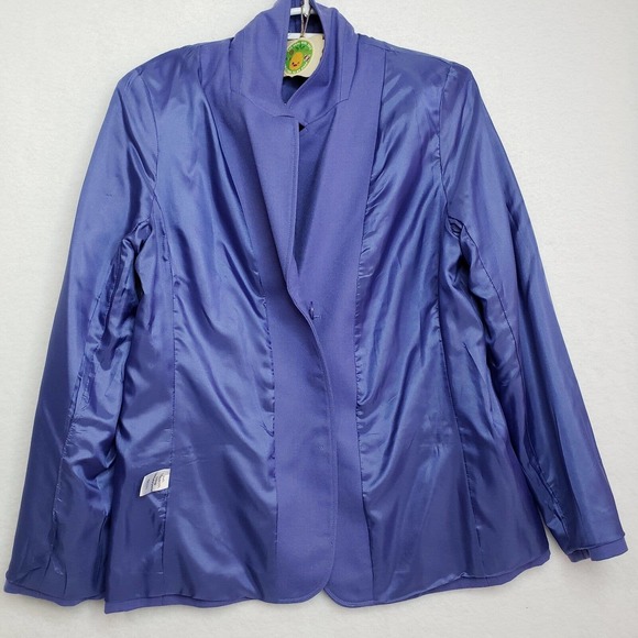 Appleseed's Wool Career Blazer Womens 14 Periwinkle Blue Purple Career - Picture 9 of 9